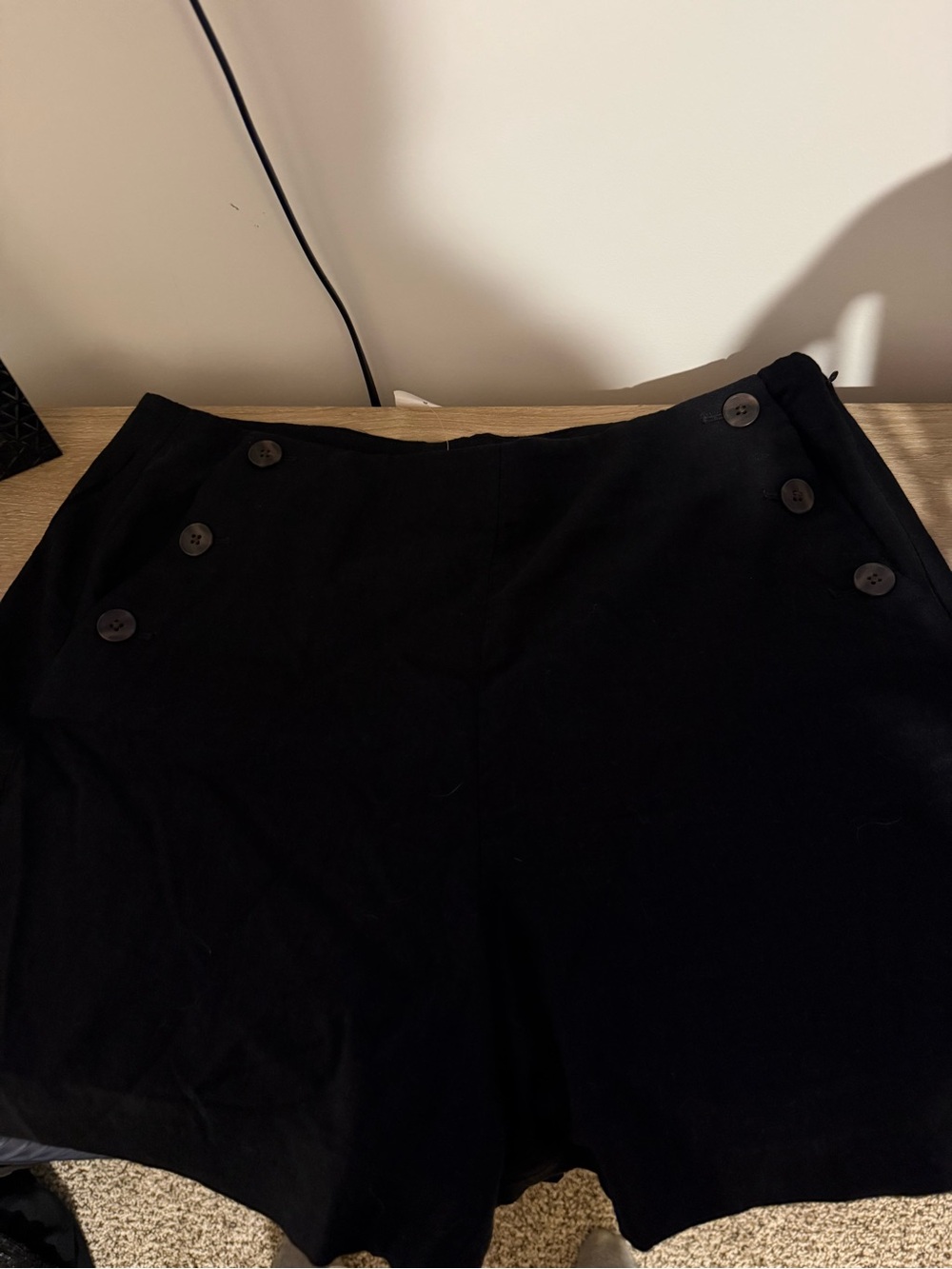 J. Crew Black High-Rise Button Accent Shorts
